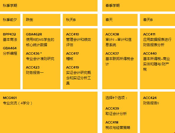 羅切斯特大學(xué)會計(jì)碩士課程中文版