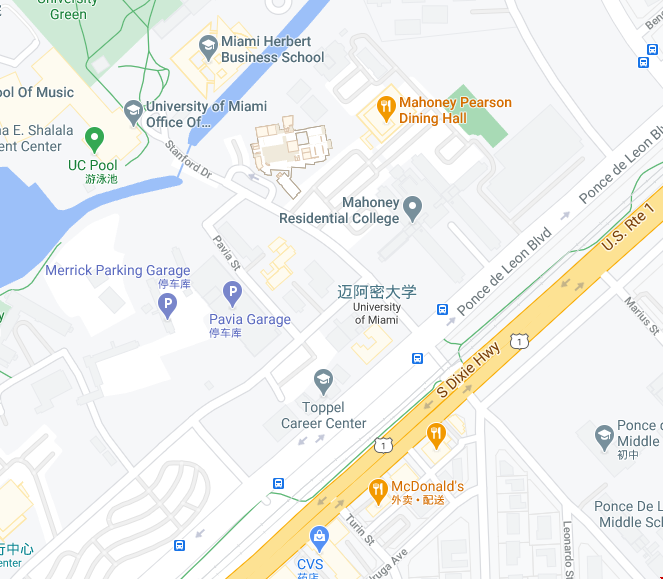 美國邁阿密大學地理位置