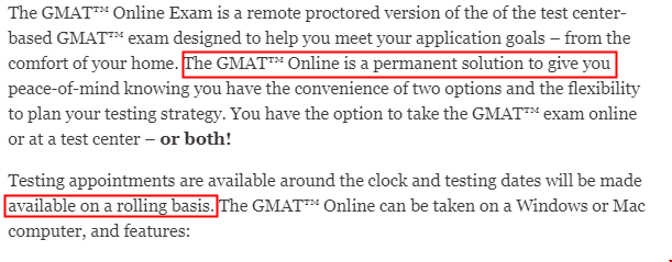 GMAT Online線上考試永久可考！
