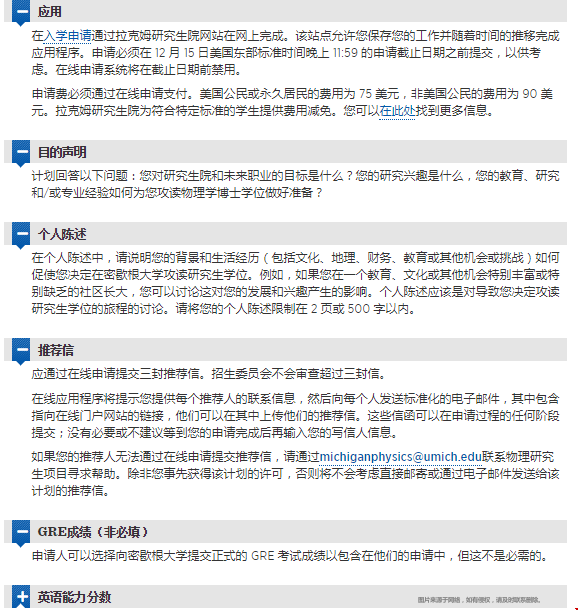 密歇根大學安娜堡分校物理申請要求.png