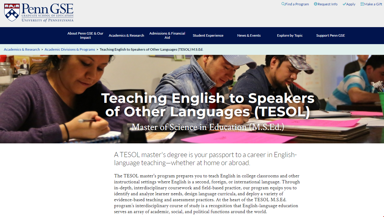 賓夕法尼亞大學TESOL項目申請要求.png