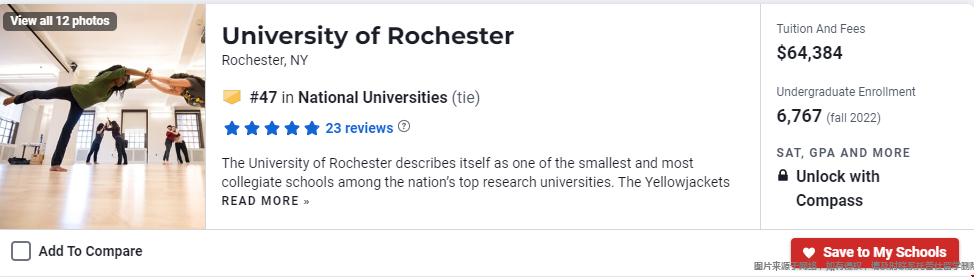 羅切斯特大學2024USnews大學排名