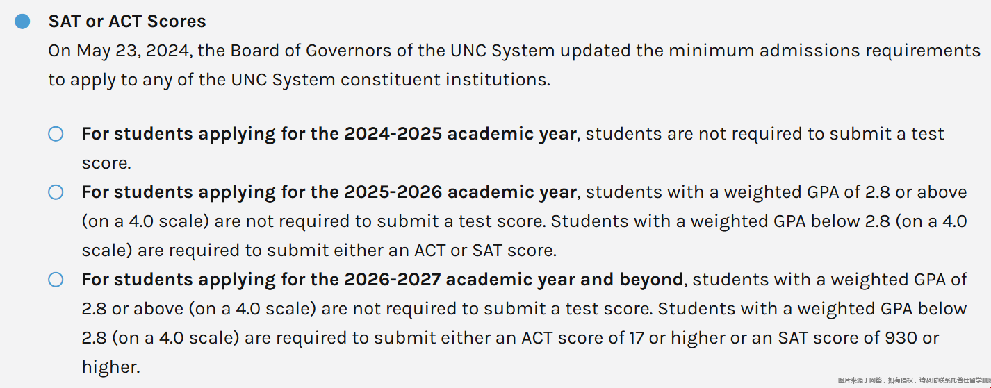 UNC大學2025秋季最新標化政策.png